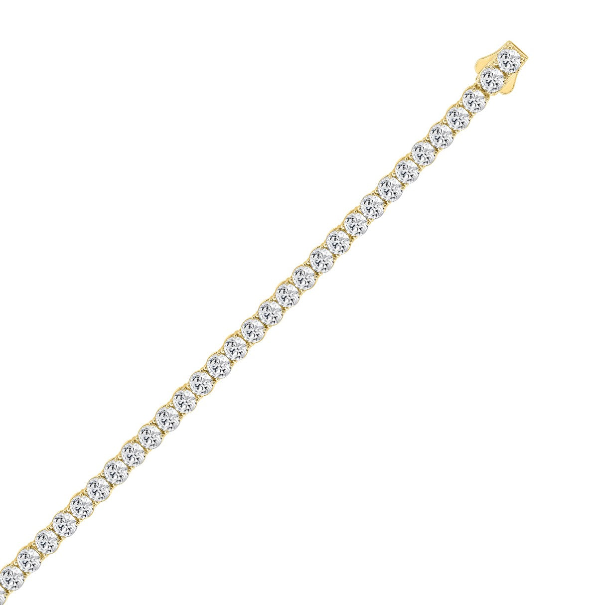 LADIES TENNIS NECKLACE 85.00CT ROUND DIAMOND 14K YELLOW GOLD 