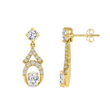 14K YELLOW GOLD 1.00CT ROUND/OVAL DIAMOND LADIES EARRING