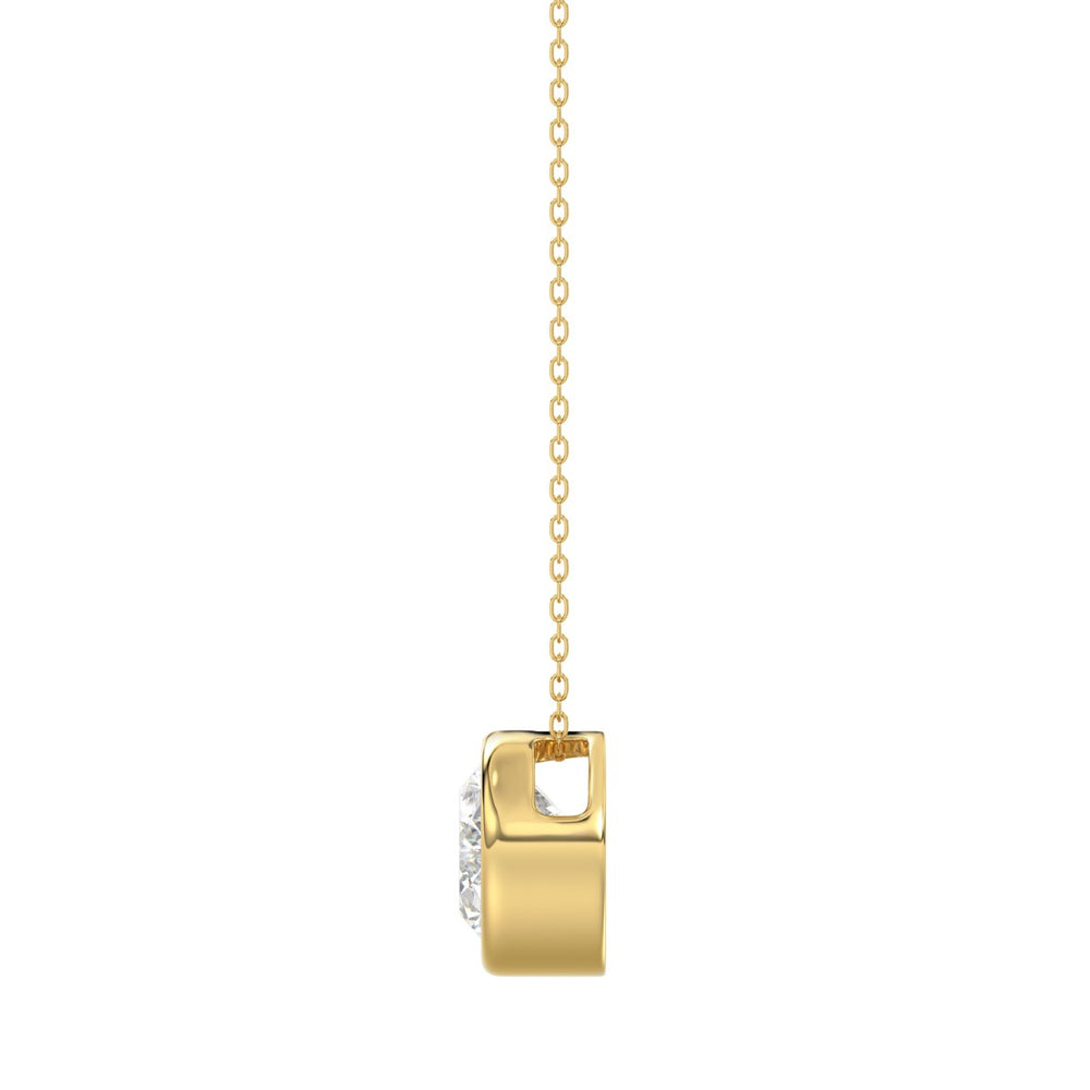 LADIES SOLITAIRE PENDANT 1CT OVAL DIAMOND 14K YELLOW GOLD 