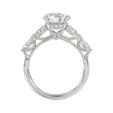 LADIES RING 2 1/2CT ROUND/PEAR/MARQUISE DIAMOND 14K WHITE GOLD (CENTER STONE ROUND DIAMOND 2.00CT)