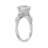 LADIES RING 2 1/2CT ROUND/PEAR/MARQUISE DIAMOND 14K WHITE GOLD (CENTER STONE ROUND DIAMOND 2.00CT)