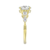 LADIES RING 2.50CT ROUND/PEAR/MARQUISE DIAMOND 14K YELLOW GOLD (CENTER STONE ROUND DIAMOND 2.00CT)