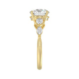 LADIES RING 2 1/2CT ROUND/PEAR/MARQUISE DIAMOND 14K YELLOW GOLD (CENTER STONE ROUND DIAMOND 2.00CT)