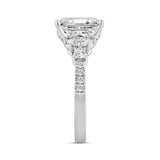 LADIES RING 3 3/4CT ROUND/MARQUISE DIAMOND 14K WHITE GOLD (CENTER STONE EMERALD DIAMOND 3.00CT)