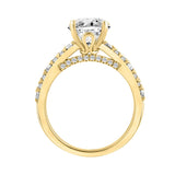 14K YELLOW GOLD 3.00CT ROUND/EMERALD DIAMOND LADIES BRIDAL SET (CENTER STONE ROUND DIAMOND 2.00CT)