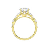 LADIES RING 3CT ROUND/BAGUETTE DIAMOND 14K YELLOW GOLD (CENTER STONE ROUND DIAMOND 2.00CT)