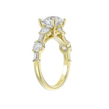 LADIES RING 3CT ROUND/BAGUETTE DIAMOND 14K YELLOW GOLD (CENTER STONE ROUND DIAMOND 2.00CT)