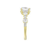 LADIES RING 3CT ROUND/BAGUETTE DIAMOND 14K YELLOW GOLD (CENTER STONE ROUND DIAMOND 2.00CT)