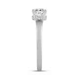 LADIES RING 2.20CT ROUND/OVAL DIAMOND 14K WHITE GOLD (CENTER STONE OVAL DIAMOND 2.00CT)