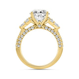 LADIES RING 4 1/3CT ROUND/PEAR/OVAL/MARQUISE DIAMOND 14K YELLOW GOLD (CENTER STONE OVAL DIAMOND 3.00CT)