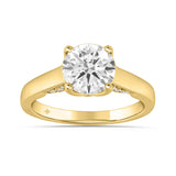 LADIES RING 2.25CT ROUND DIAMOND 14K YELLOW GOLD (CENTER STONE ROUND DIAMOND 2.00CT)
