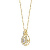 LADIES DANCING DIAMOND PENDANT WITH CHAIN 3/4CT ROUND DIAMOND 14K YELLOW GOLD (CENTER STONE PEAR DIAMOND 1/2CT)