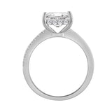 14K WHITE GOLD 2 1/3CT ROUND/EMERALD DIAMOND LADIES RING (CENTER STONE EMERALD DIAMOND 2.00CT)