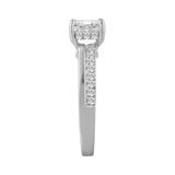 14K WHITE GOLD 2 1/3CT ROUND/EMERALD DIAMOND LADIES RING (CENTER STONE EMERALD DIAMOND 2.00CT)