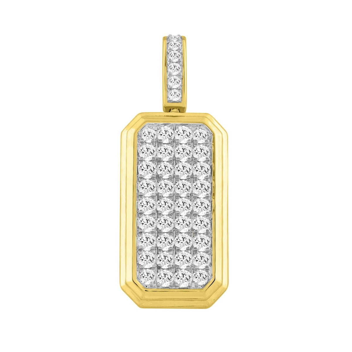 10K YELLOW GOLD 4.00CT ROUND DIAMOND MEN'S CHARM PENDANT