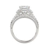 21K PLATINUM LADIES RING WITH 4.00CT TRAPEZOID/ROUND/EMERALD/BAGUETTE DIAMONDS (CENTER STONE EMERALD DIAMOND 3CT)