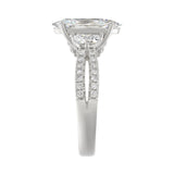Ladies 14K White Gold ladies Ring Featuring Round Half-Moon & Baguette Diamonds 3.00CT  Oval  Center stone (Color F-G -Clarity VS1/VS2)