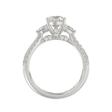 21K PLATINUM LADIES RING WITH 3.00CT ROUND/OVAL/HALF MOON/BAGUETTE DIAMONDS (CENTER STONE OVAL DIAMOND 2CT)