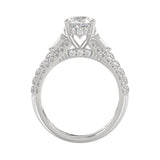 Classic 14K White Gold Ladies Diamond Ring  4.00CT Round Oval & Baguette Diamonds with 3.00CT  Oval  Center stone (Color F-G -Clarity VS1/VS2)