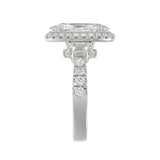 21K PLATINUM LADIES RING 3 1/4CT ROUND/OVAL/TRAPEZOID/BAGUETTE DIAMOND (CENTER STONE OVAL DIAMOND 2CT)