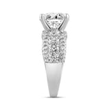 LADIES BRIDAL RING 7.25CT ROUND/OVAL DIAMOND 14K WHITE GOLD (CENTER STONE OVAL DIAMOND 5.00CT)