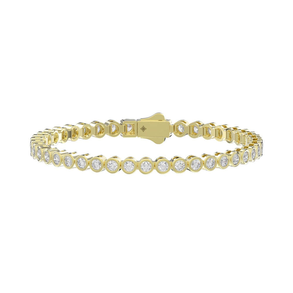 LADIES BRACELET 5.00CT ROUND DIAMOND 14K YELLOW GOLD 