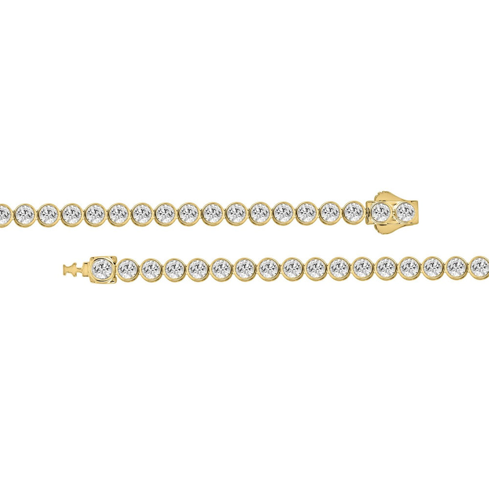 LADIES BRACELET 5.00CT ROUND DIAMOND 14K YELLOW GOLD 