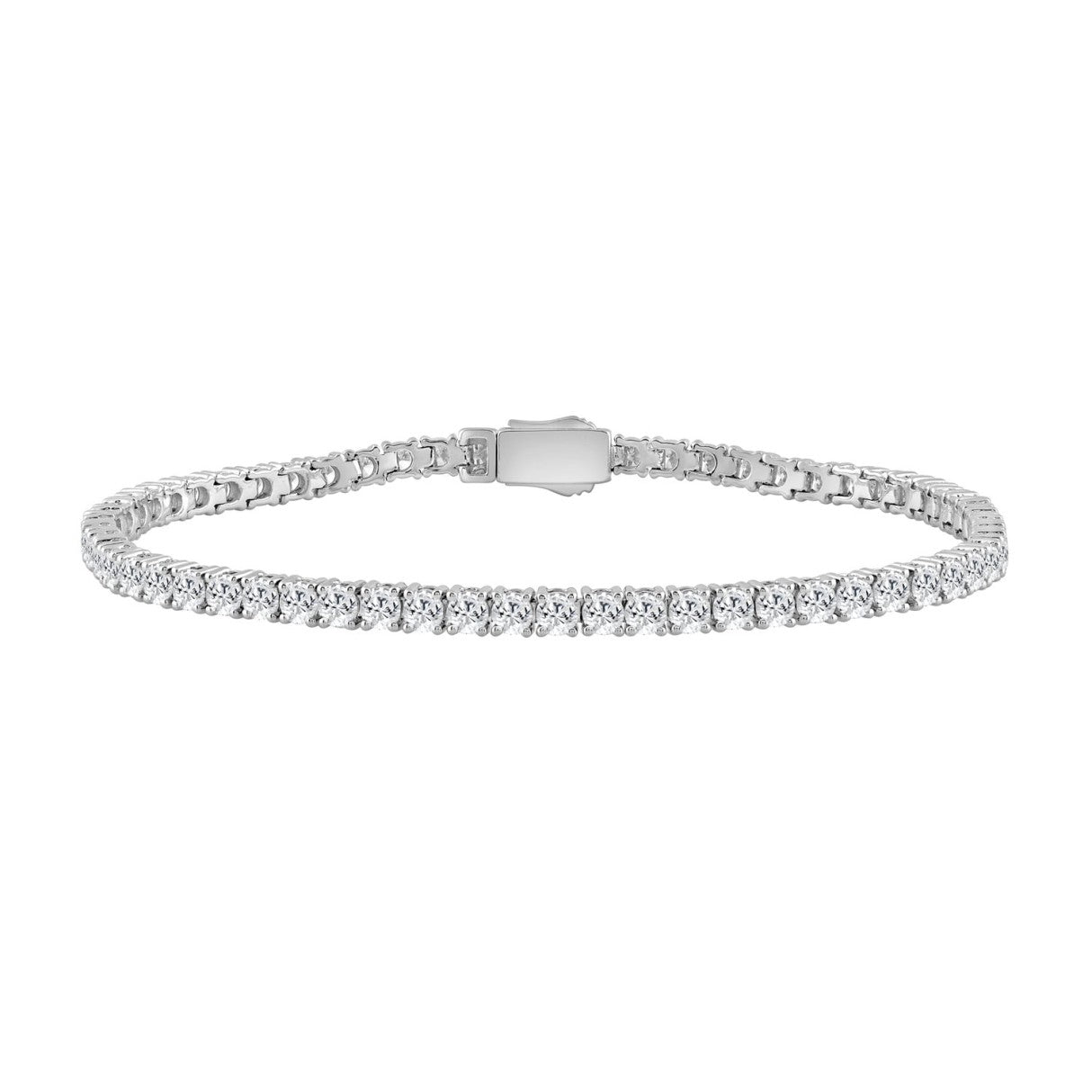 LADIES BRACELET 5.50CT ROUND DIAMOND 14K WHITE GOLD 
