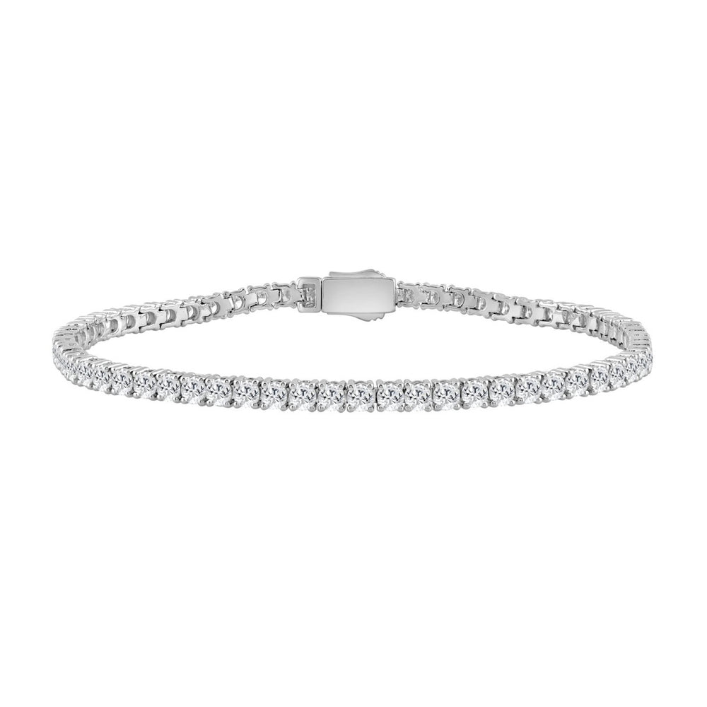 LADIES BRACELET 5.50CT ROUND DIAMOND 14K WHITE GOLD 