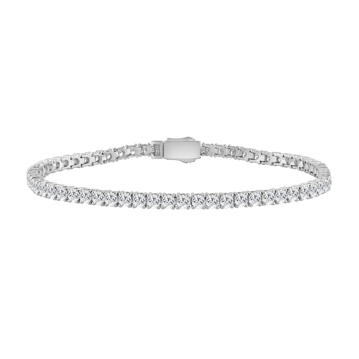 LADIES BRACELET 5.50CT ROUND DIAMOND 14K WHITE GOLD 