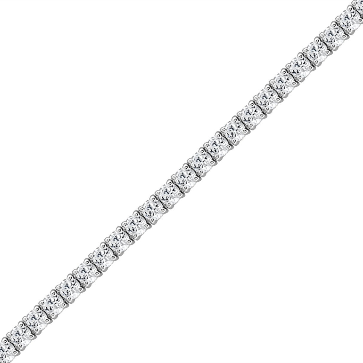 LADIES BRACELET 5.50CT ROUND DIAMOND 14K WHITE GOLD 