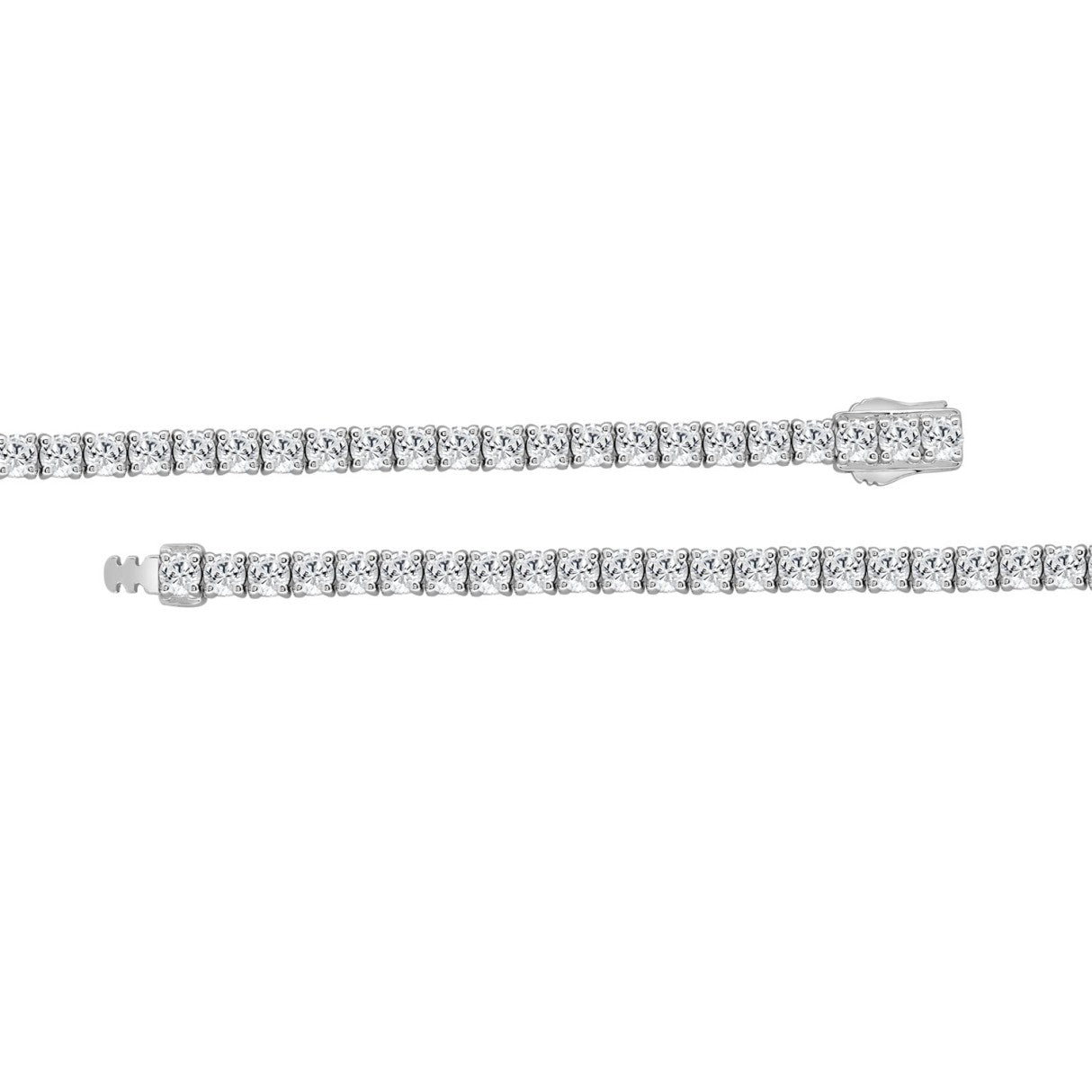 LADIES BRACELET 5.50CT ROUND DIAMOND 14K WHITE GOLD 