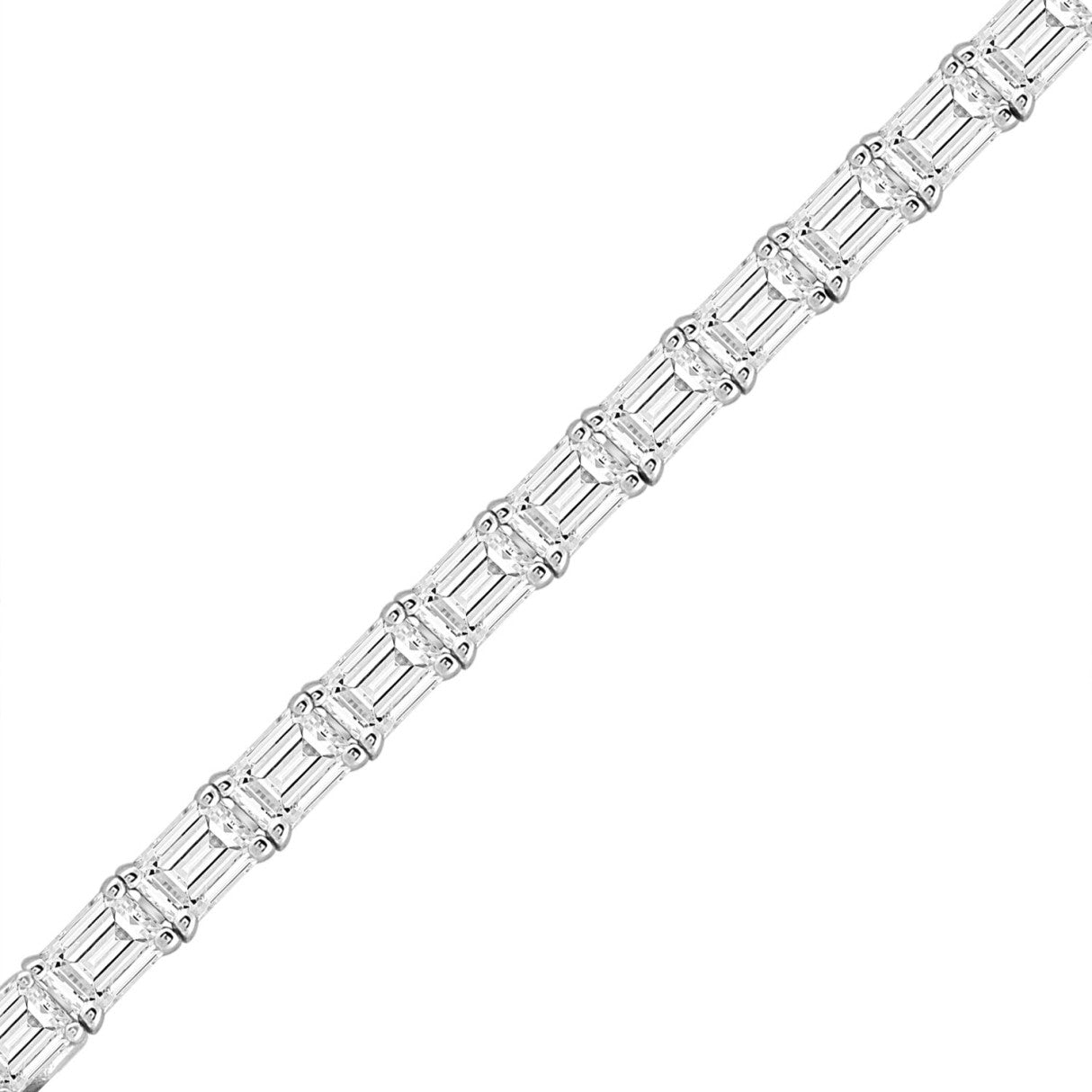 LADIES BRACELET 5.00CT EMERALD DIAMOND 18K WHITE GOLD 