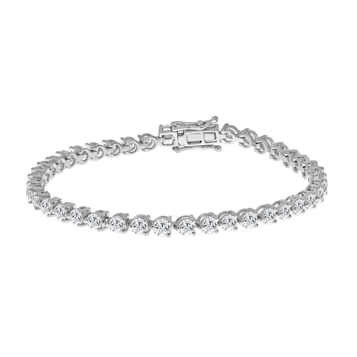 LADIES BRACELET 4.55CT ROUND DIAMOND 18K WHITE GOLD 