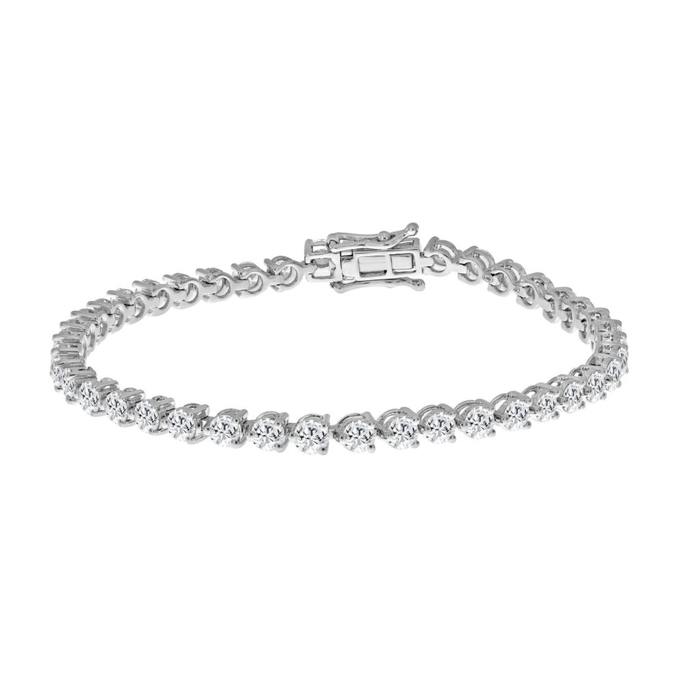 LADIES BRACELET 4.55CT ROUND DIAMOND 18K WHITE GOLD 