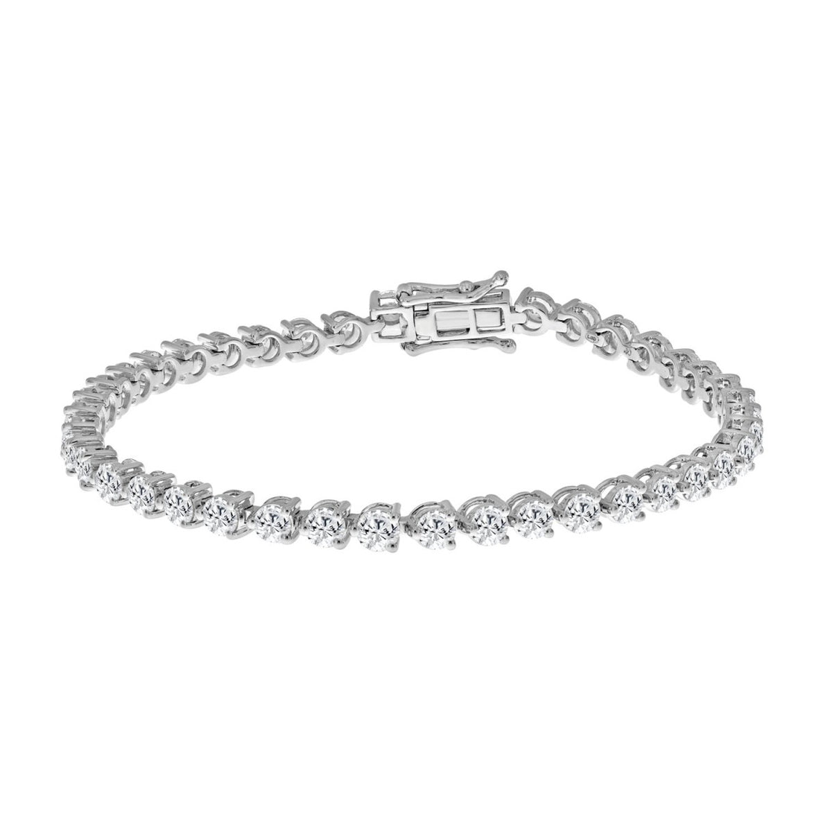 LADIES BRACELET 4.55CT ROUND DIAMOND 18K WHITE GOLD 
