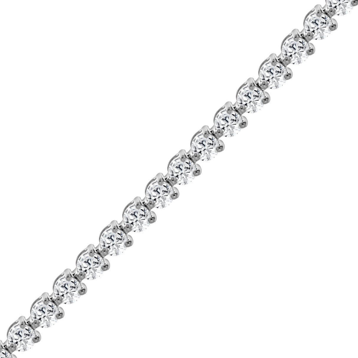 LADIES BRACELET 4.55CT ROUND DIAMOND 18K WHITE GOLD 