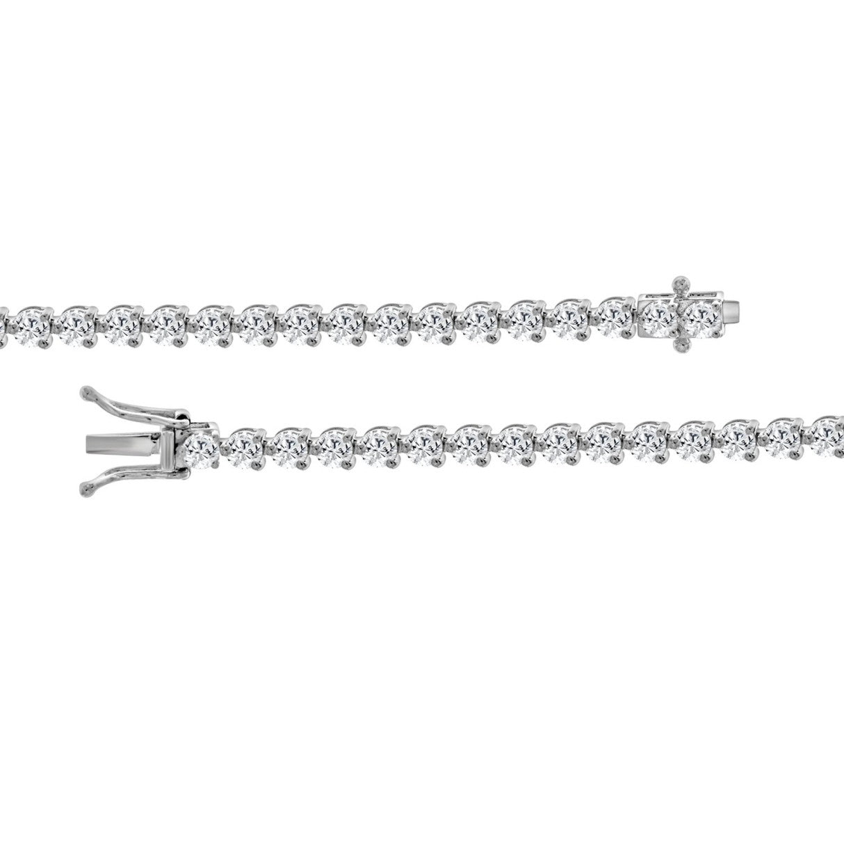 LADIES BRACELET 4.55CT ROUND DIAMOND 18K WHITE GOLD 