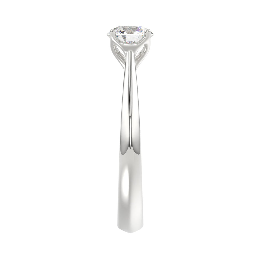 LADIES RING 0.75CT ROUND DIAMOND 14K WHITE GOLD 
