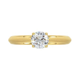 LADIES RING 0.75CT ROUND DIAMOND 14K YELLOW GOLD 