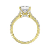 14K WHITE GOLD 1 1/4CT ROUND/BAGUETTE/RADIANT DIAMOND LADIES RING (CENTER STONE RADIANT DIAMOND 4CT)