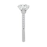 LADIES BRIDAL SET 1 1/2CT ROUND/OVAL DIAMOND 18K WHITE GOLD (CENTER STONE OVAL DIAMOND 1.00CT)