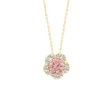 LADIES PENDANT WITH CHAIN  1.00CT ROUND DIAMOND 18K YELLOW GOLD (CENTER STONE ROUND DIAMOND 3/4CT)