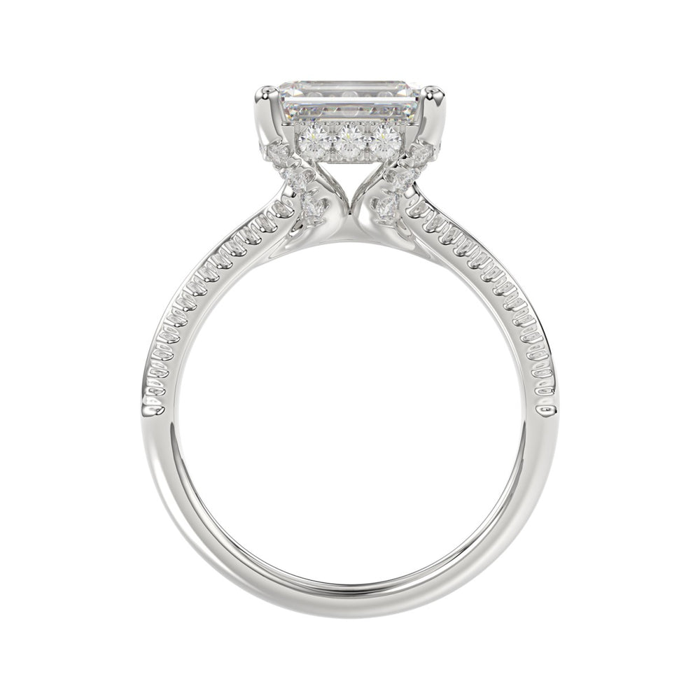 14K WHITE GOLD 2 1/4CT ROUND/EMERALD DIAMOND LADIES RING (CENTER STONE EMERALD DIAMOND 2.00CT)