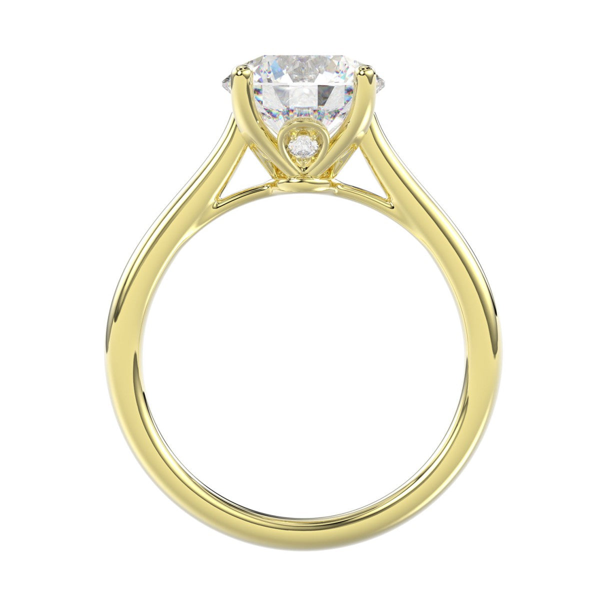 14K YELLOW GOLD 4.00CT ROUND DIAMOND BRIDAL SET (CENTER STONE ROUND DIAMOND 2CT)