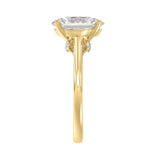 14K Yellow Gold Oval Diamond Engagement Ring 3.05 Ct Round &amp; Oval Diamond Ring With 3.00 Ct Center Stone (Color F-G -Clarity Vs1/Vs2)