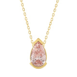 LADIES SOLITAIRE PENDANT WITH CHAIN 2.00CT PEAR DIAMOND 14K YELLOW GOLD (CENTER STONE PEAR DIAMOND 2.00CT)