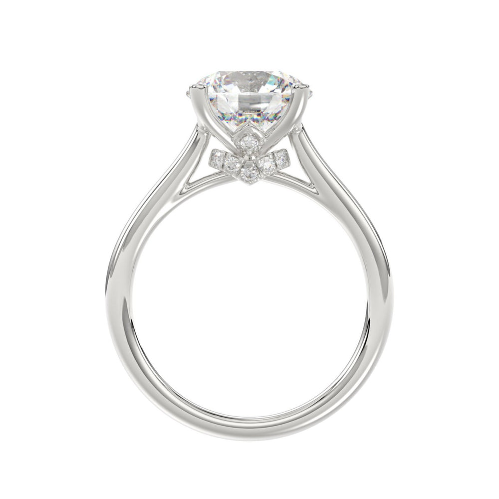 14K WHITE GOLD 4.00CT ROUND DIAMOND LADIES BRIDAL SET (CENTER STONE ROUND DIAMOND 3.00CT)