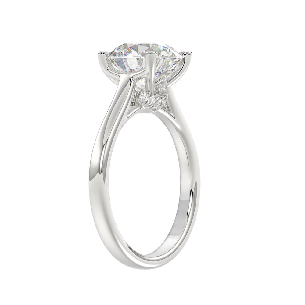 14K WHITE GOLD 4.00CT ROUND DIAMOND LADIES BRIDAL SET (CENTER STONE ROUND DIAMOND 3.00CT)