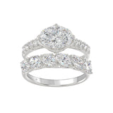 Ladies 14K White Gold Ladies Elegance- Bridal Set  3 3/4CT Round & Oval Diamonds 2.00CT Oval Center stone (Color F-G -Clarity VS1/VS2)
